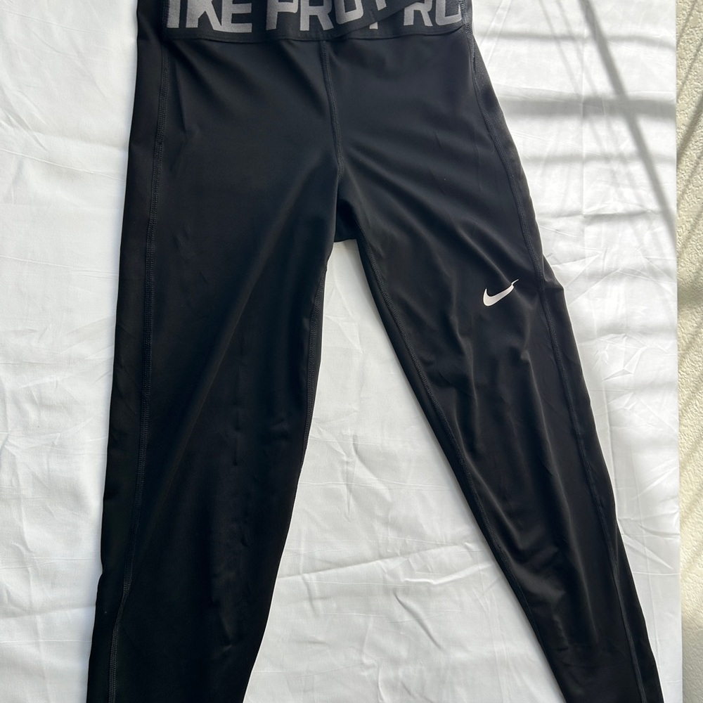 Nike Black Pro Leggings with White Logo